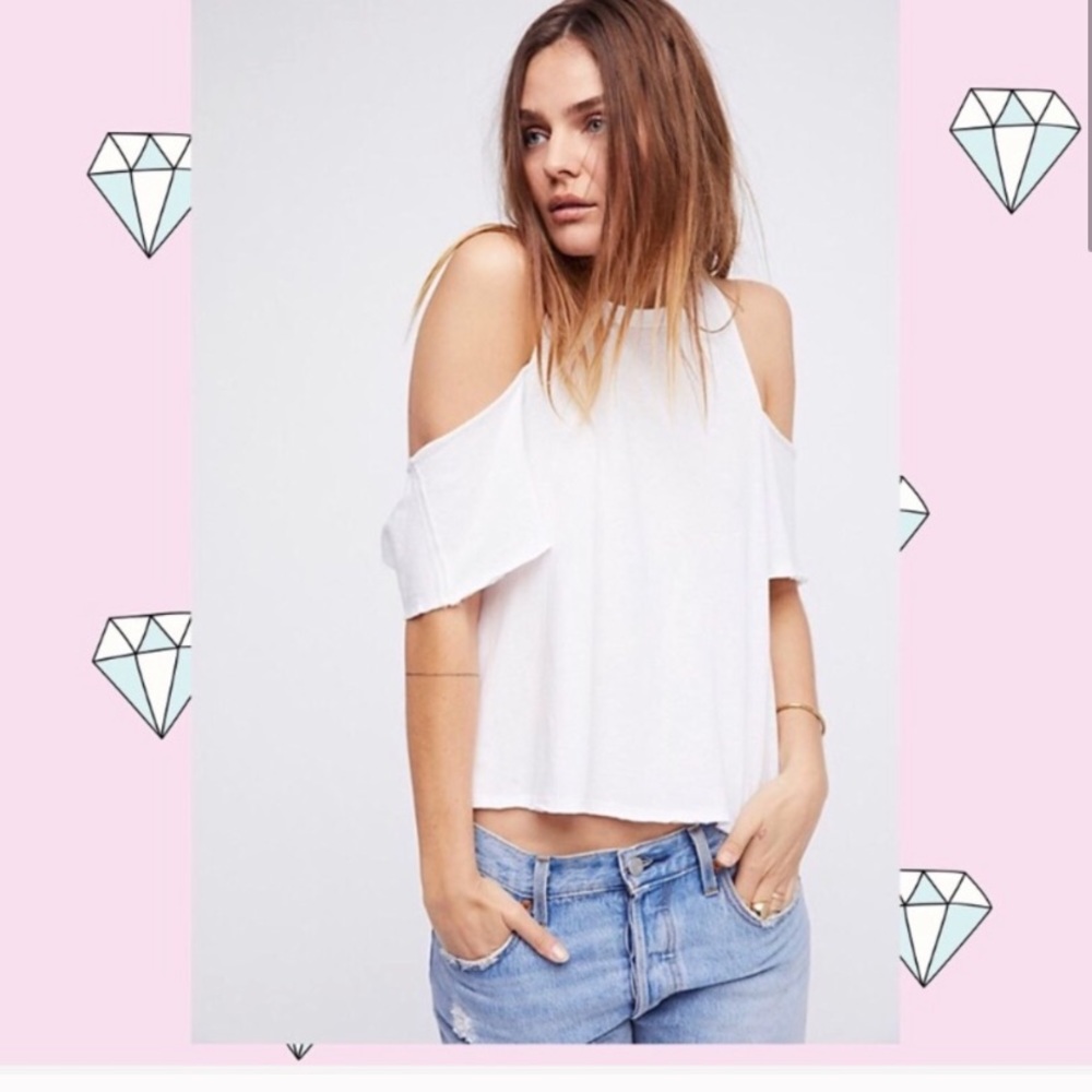We the Free cold shoulder criss cross back top